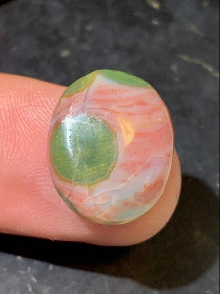 Jaspe Orbiculaire (Aussi appelé Jaspe Océan), cabochon de forme 'Ovale' - ± 17 x 15 x 5 mm - 2 gr. - Qualité AAA !