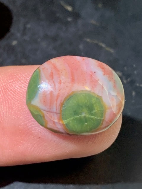 Jaspe Orbiculaire (Aussi appelé Jaspe Océan), cabochon de forme 'Ovale' - ± 17 x 15 x 5 mm - 2 gr. - Qualité AAA !