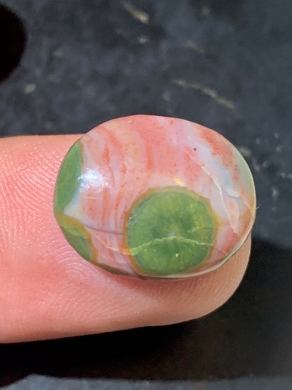 Jaspe Orbiculaire (Aussi appelé Jaspe Océan), cabochon de forme 'Ovale' - ± 17 x 15 x 5 mm - 2 gr. - Qualité AAA !