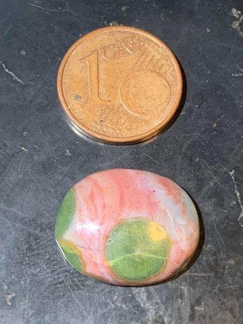 Jaspe Orbiculaire (Aussi appelé Jaspe Océan), cabochon de forme 'Ovale' - ± 17 x 15 x 5 mm - 2 gr. - Qualité AAA !