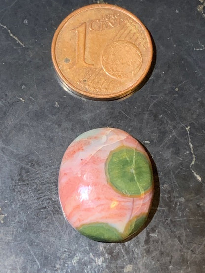 Jaspe Orbiculaire (Aussi appelé Jaspe Océan), cabochon de forme 'Ovale' - ± 17 x 15 x 5 mm - 2 gr. - Qualité AAA !