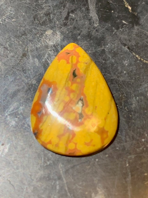 Jaspe Orbiculaire (Aussi appelé Jaspe Océan), cabochon de forme de 'goutte' - ± 23 x 17 x 5 mm - 2 gr. - Qualité AAA !