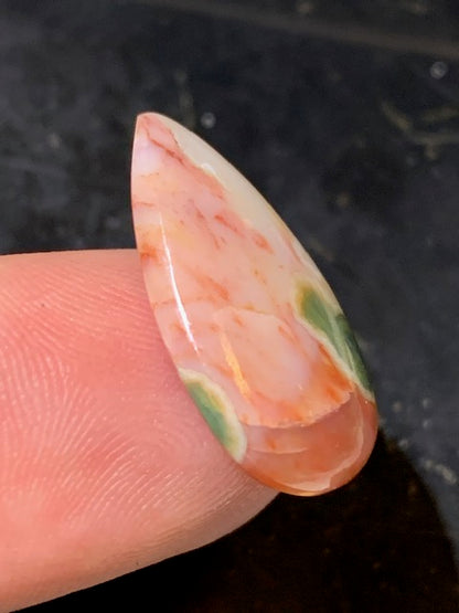 Jaspe Orbiculaire (Aussi appelé Jaspe Océan), cabochon de forme de 'goutte' - ± 25 x 15 x 5 mm - 2,3 gr. - Qualité AAA !