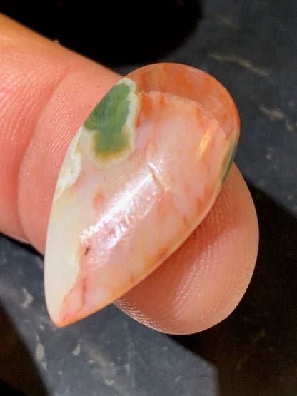 Jaspe Orbiculaire (Aussi appelé Jaspe Océan), cabochon de forme de 'goutte' - ± 25 x 15 x 5 mm - 2,3 gr. - Qualité AAA !