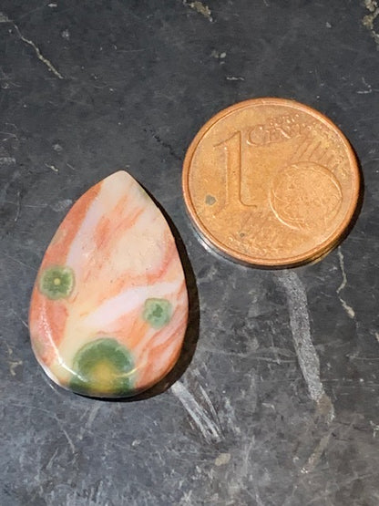 Jaspe Orbiculaire (Aussi appelé Jaspe Océan), cabochon de forme de 'goutte' - ± 21 x 15 x 5 mm - 1,8 gr. - Qualité AAA !