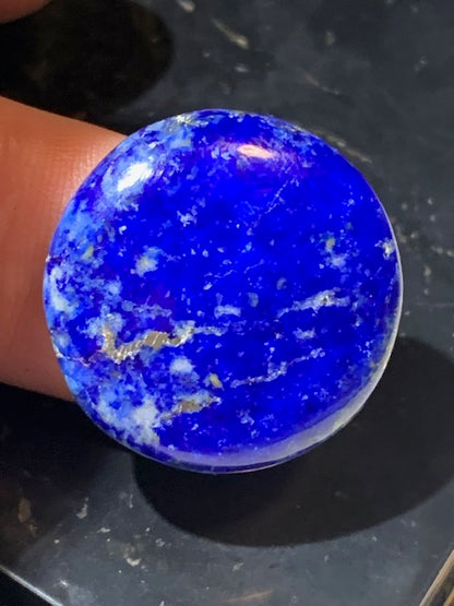 Lapis lazuli, cabochon de forme 'ronde' de Ø 25x 6 mm - 31,5 carats - Qualité AAA