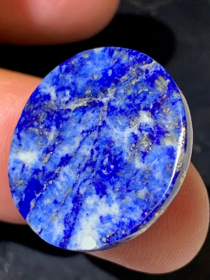Lapis lazuli, cabochon de forme 'ronde' de Ø 25x 6 mm - 31,5 carats - Qualité AAA