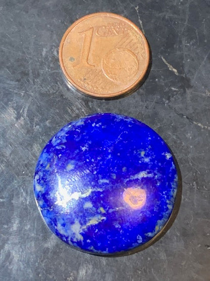 Lapis lazuli, cabochon de forme 'ronde' de Ø 25x 6 mm - 31,5 carats - Qualité AAA