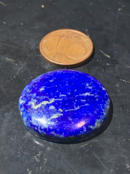 Lapis lazuli, cabochon de forme 'ronde' de Ø 25x 6 mm - 31,5 carats - Qualité AAA