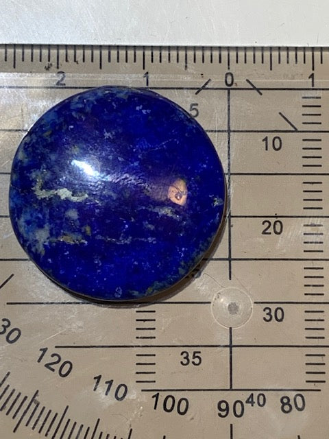 Lapis lazuli, cabochon de forme 'ronde' de Ø 25x 6 mm - 31,5 carats - Qualité AAA