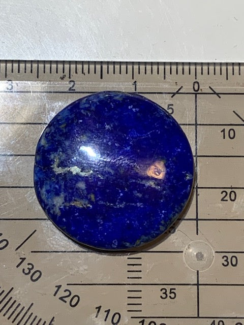 Lapis lazuli, cabochon de forme 'ronde' de Ø 25x 6 mm - 31,5 carats - Qualité AAA