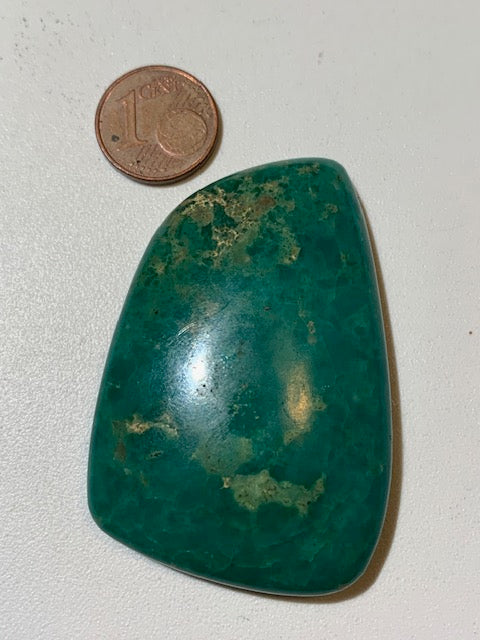Turquoise, cabochon de forme asymétrique de 55 mm x 36 x 11 - 27,1 gr. - Parfait en bijouterie, collection, exposition...