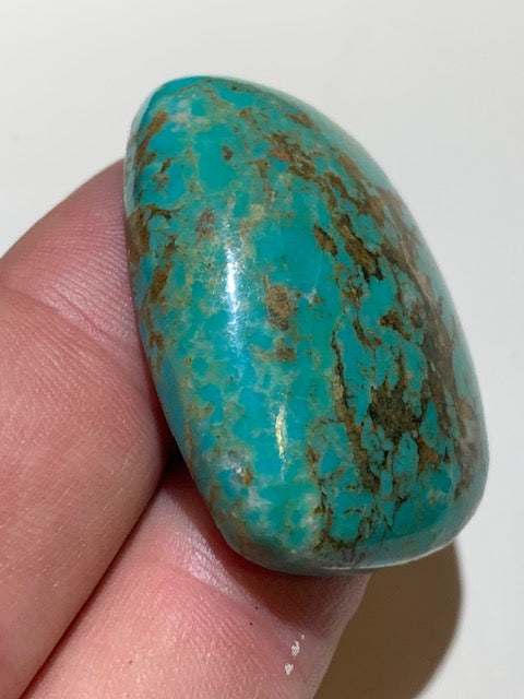 Turquoise, cabochon de forme asymétrique de 40 mm x 29 x 12 - 17,4 gr. - Parfait en bijouterie, collection, exposition...