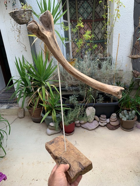 Sculpture en bois flotté de Loire - 'Éléphanteau' - 49 cm de hauteur × 30 × 15 / ± 0,5 kg - Création Zen Curiosity
