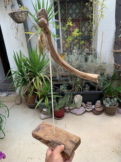 Sculpture en bois flotté de Loire - 'Éléphanteau' - 49 cm de hauteur × 30 × 15 / ± 0,5 kg - Création Zen Curiosity