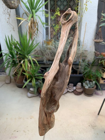 Sculpture en bois flotté de Loire - Bec d'oiseau - 53 cm de hauteur × 19 × 17 / ± 0,5 kg - Création Zen Curiosity