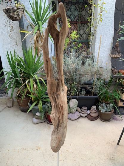 Sculpture en bois flotté de Loire - Bec d'oiseau - 53 cm de hauteur × 19 × 17 / ± 0,5 kg - Création Zen Curiosity