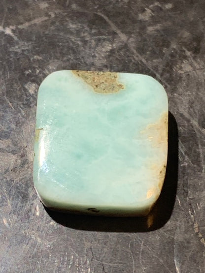Larimar – Cabochon carré de 15 × 14 × 6 mm - 2,9 gr. - Nuances naturelles magnifiques, parfait pour bijoux raffinés, collectionneur passionné ou exposition