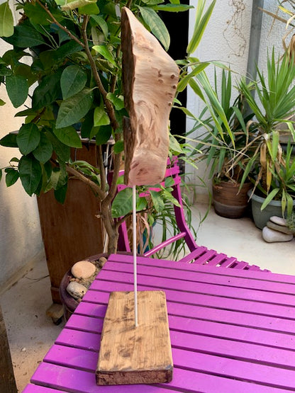 Sculpture en bois flotté de Loire - 'Sourire en coin' - 48 cm de hauteur × 17 × 10 / ± 0,5 kg - Création Zen Curiosity