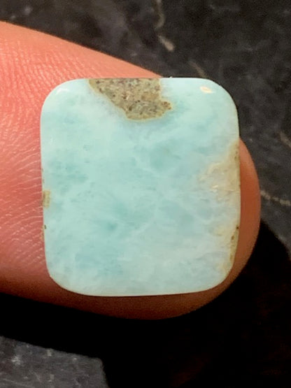 Larimar – Cabochon carré de 15 × 14 × 6 mm - 2,9 gr. - Nuances naturelles magnifiques, parfait pour bijoux raffinés, collectionneur passionné ou exposition