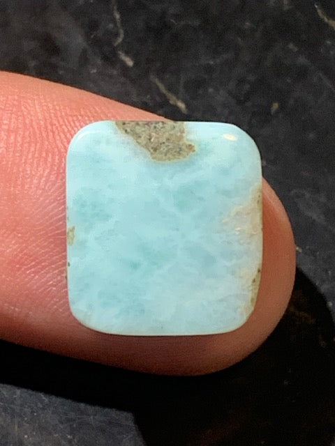 Larimar – Cabochon carré de 15 × 14 × 6 mm - 2,9 gr. - Nuances naturelles magnifiques, parfait pour bijoux raffinés, collectionneur passionné ou exposition
