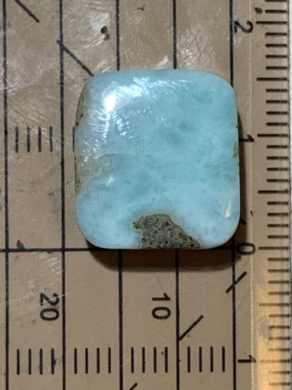Larimar – Cabochon carré de 15 × 14 × 6 mm - 2,9 gr. - Nuances naturelles magnifiques, parfait pour bijoux raffinés, collectionneur passionné ou exposition