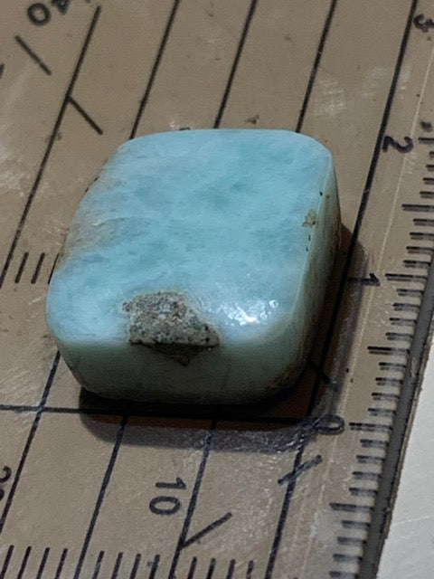 Larimar – Cabochon carré de 15 × 14 × 6 mm - 2,9 gr. - Nuances naturelles magnifiques, parfait pour bijoux raffinés, collectionneur passionné ou exposition