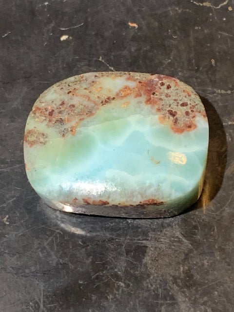 Larimar – Cabochon rectangulaire de 29 × 23 × 10 mm - 12,6 gr. - Nuances naturelles magnifiques, parfait pour bijoux raffinés, collectionneur passionné ou exposition