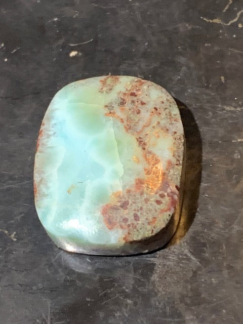 Larimar – Cabochon rectangulaire de 29 × 23 × 10 mm - 12,6 gr. - Nuances naturelles magnifiques, parfait pour bijoux raffinés, collectionneur passionné ou exposition