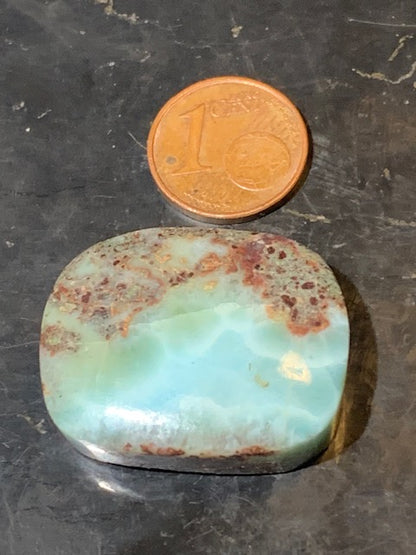 Larimar – Cabochon rectangulaire de 29 × 23 × 10 mm - 12,6 gr. - Nuances naturelles magnifiques, parfait pour bijoux raffinés, collectionneur passionné ou exposition