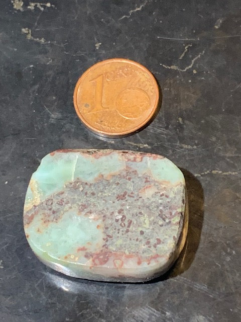 Larimar – Cabochon rectangulaire de 29 × 23 × 10 mm - 12,6 gr. - Nuances naturelles magnifiques, parfait pour bijoux raffinés, collectionneur passionné ou exposition