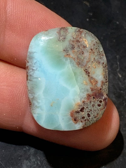 Larimar – Cabochon rectangulaire de 29 × 23 × 10 mm - 12,6 gr. - Nuances naturelles magnifiques, parfait pour bijoux raffinés, collectionneur passionné ou exposition