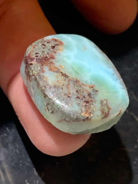 Larimar – Cabochon rectangulaire de 29 × 23 × 10 mm - 12,6 gr. - Nuances naturelles magnifiques, parfait pour bijoux raffinés, collectionneur passionné ou exposition