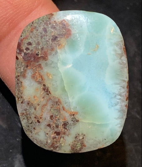 Larimar – Cabochon rectangulaire de 29 × 23 × 10 mm - 12,6 gr. - Nuances naturelles magnifiques, parfait pour bijoux raffinés, collectionneur passionné ou exposition