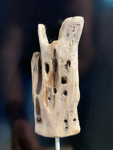 Sculpture en bois flotté de Loire - 'Micro Cactus' - 27 cm de hauteur × 7 × 6 / ± 0,05 kg - Création Zen Curiosity
