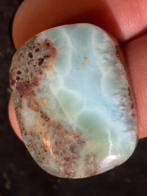 Larimar – Cabochon rectangulaire de 29 × 23 × 10 mm - 12,6 gr. - Nuances naturelles magnifiques, parfait pour bijoux raffinés, collectionneur passionné ou exposition