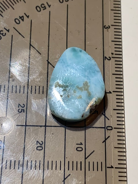 Larimar – Cabochon asymétrique de 20 × 14 × 5 mm - 2,3 gr. - Nuances naturelles magnifiques, parfait pour bijoux raffinés, collectionneur passionné ou exposition