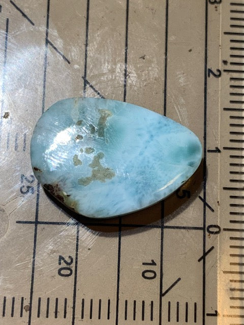 Larimar – Cabochon asymétrique de 20 × 14 × 5 mm - 2,3 gr. - Nuances naturelles magnifiques, parfait pour bijoux raffinés, collectionneur passionné ou exposition