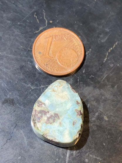 Larimar – Cabochon asymétrique de 19 × 15 × 7 mm - 3,6 gr. - Nuances naturelles magnifiques, parfait pour bijoux raffinés, collectionneur passionné ou exposition