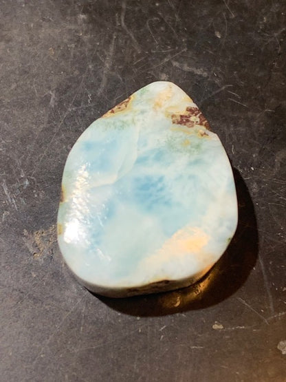 Larimar – Cabochon asymétrique de 19 × 15 × 7 mm - 3,6 gr. - Nuances naturelles magnifiques, parfait pour bijoux raffinés, collectionneur passionné ou exposition