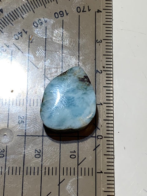 Larimar – Cabochon asymétrique de 19 × 15 × 7 mm - 3,6 gr. - Nuances naturelles magnifiques, parfait pour bijoux raffinés, collectionneur passionné ou exposition