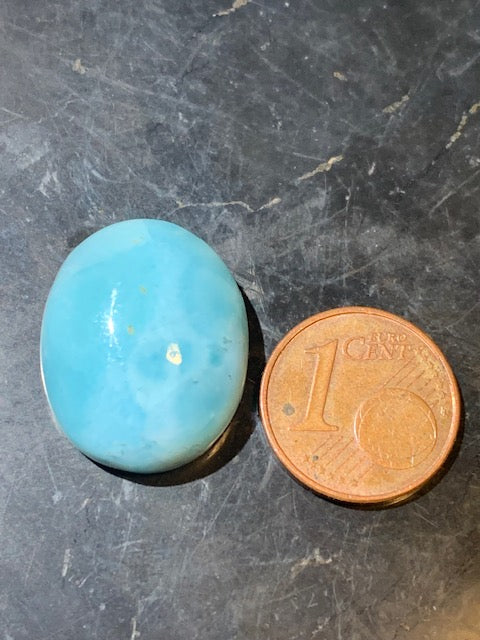 Larimar – Cabochon de forme ovale de 21 × 17 × 9 mm - 5 gr. - Nuances naturelles magnifiques, parfait pour bijoux raffinés, collectionneur passionné ou exposition