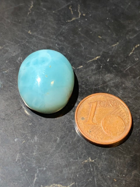 Larimar – Cabochon de forme ovale de 21 × 17 × 9 mm - 5 gr. - Nuances naturelles magnifiques, parfait pour bijoux raffinés, collectionneur passionné ou exposition