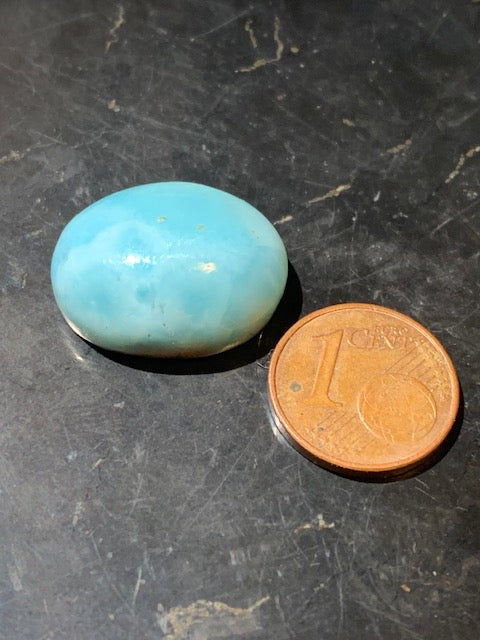 Larimar – Cabochon de forme ovale de 21 × 17 × 9 mm - 5 gr. - Nuances naturelles magnifiques, parfait pour bijoux raffinés, collectionneur passionné ou exposition
