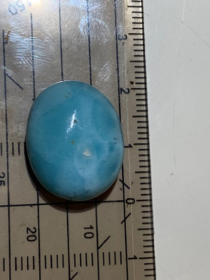 Larimar – Cabochon de forme ovale de 21 × 17 × 9 mm - 5 gr. - Nuances naturelles magnifiques, parfait pour bijoux raffinés, collectionneur passionné ou exposition
