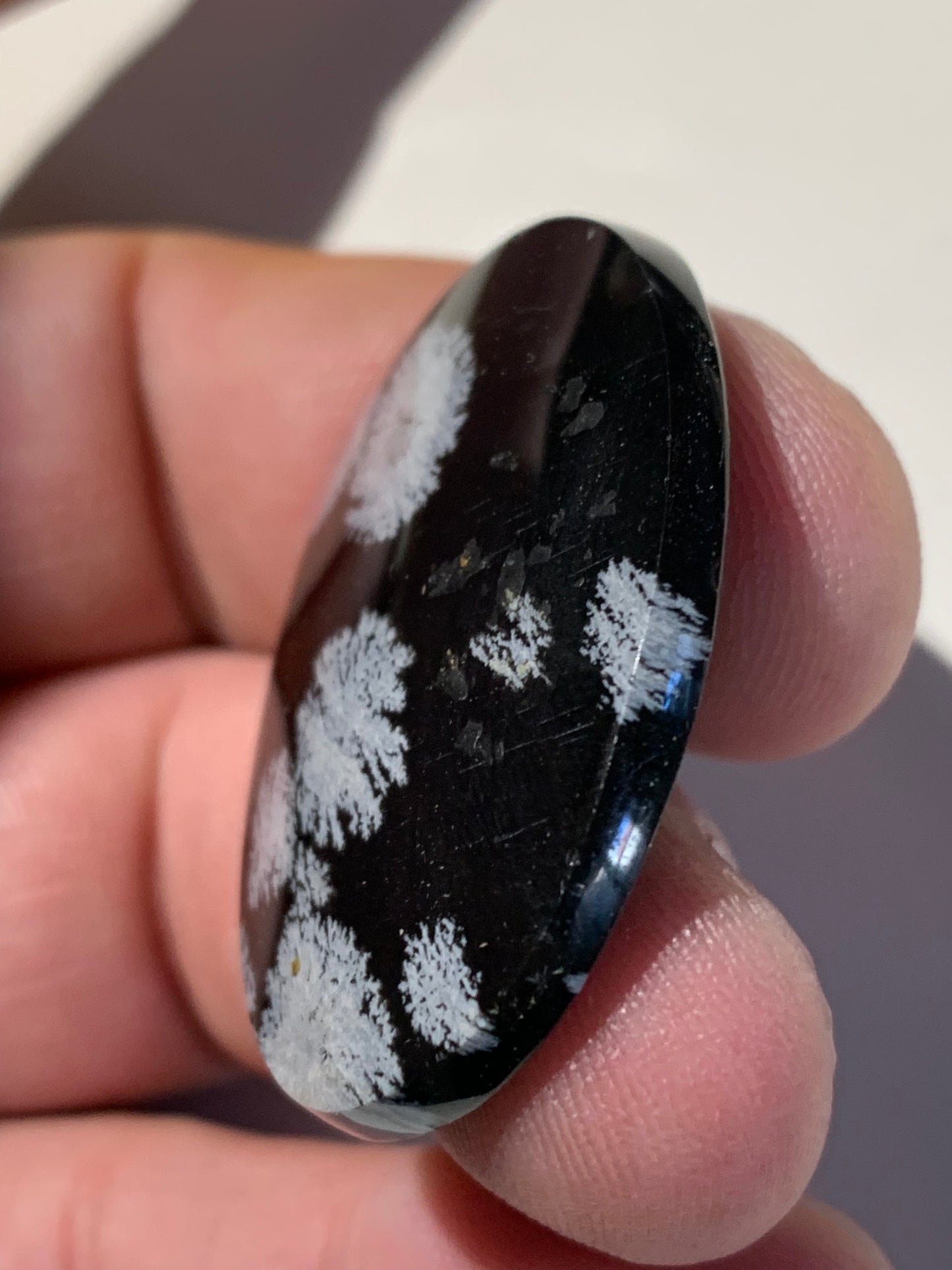 Obsidienne Neige – Cabochon de forme ovale de 40 × 30 × 5 mm - 8,2 gr. - Superbe pièce !