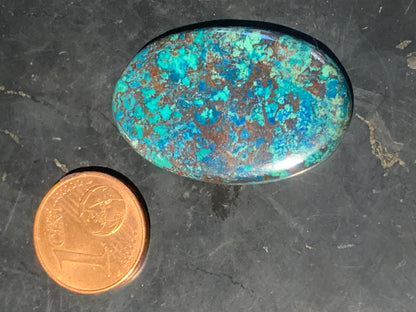 Chrysocolle – Cabochon de forme ovale de 32 × 20 × 5 mm - 5,1 gr. - Nuances naturelles magnifiques, parfait pour bijoux raffinés, collectionneur passionné ou exposition