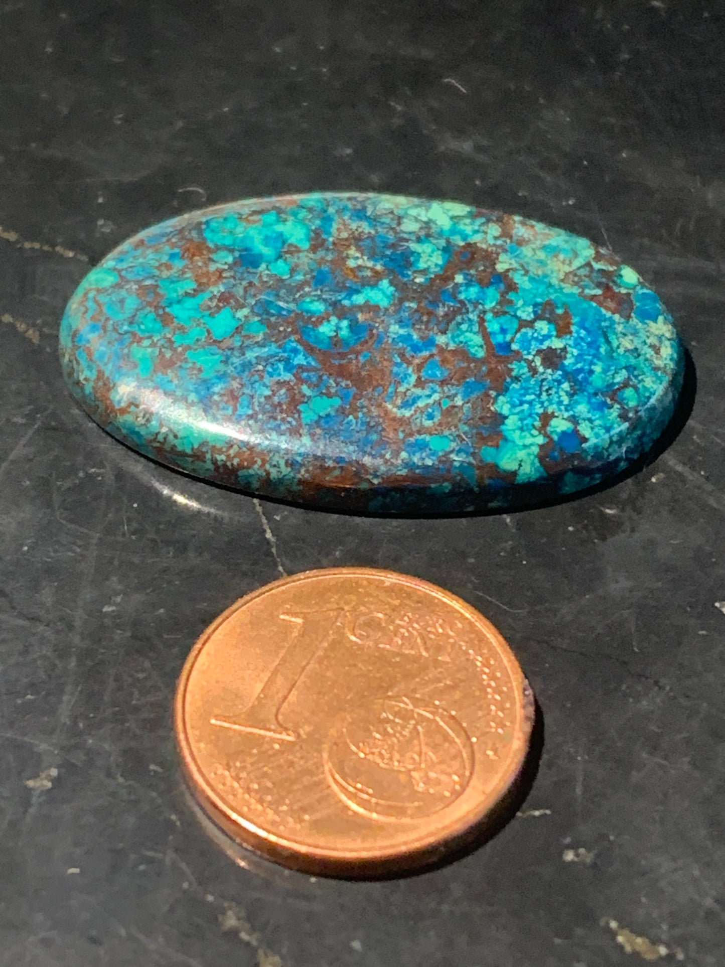 Chrysocolle – Cabochon de forme ovale de 32 × 20 × 5 mm - 5,1 gr. - Nuances naturelles magnifiques, parfait pour bijoux raffinés, collectionneur passionné ou exposition