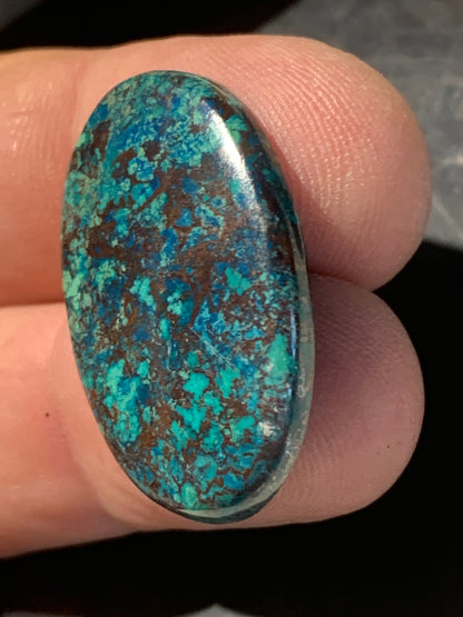 Chrysocolle – Cabochon de forme ovale de 32 × 20 × 5 mm - 5,1 gr. - Nuances naturelles magnifiques, parfait pour bijoux raffinés, collectionneur passionné ou exposition