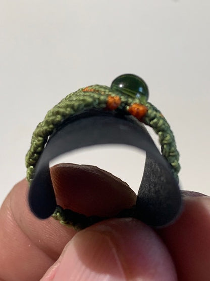 Bague en Moldavite artisanale – Création fait main, perles AAA, coton résistant et taille sur mesure | Créatipik 🧵